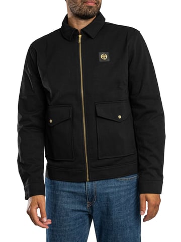 Sergio Tacchini Nueva Chaqueta Con Cuello Tommaso, Negro