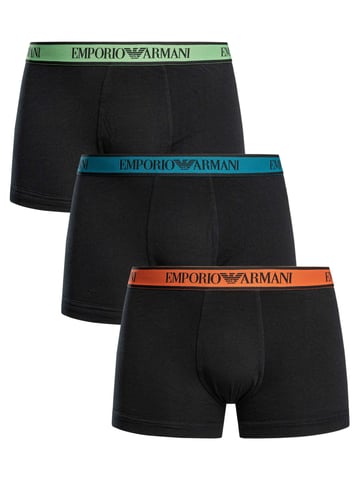 Emporio Armani 3 Pack Trunks, Negro