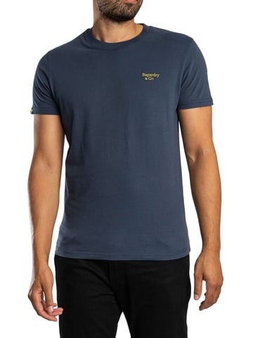 Superdry Camiseta Essential Con Logo Serif, Azul