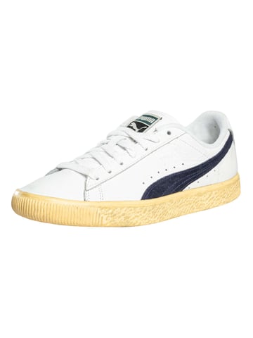 Puma Zapatillas De Deporte Vintage De Piel Clyde, Blanco