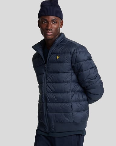 Chaqueta acolchada con cuello alzado en azul marino oscuro con marca de Lyle & Scott