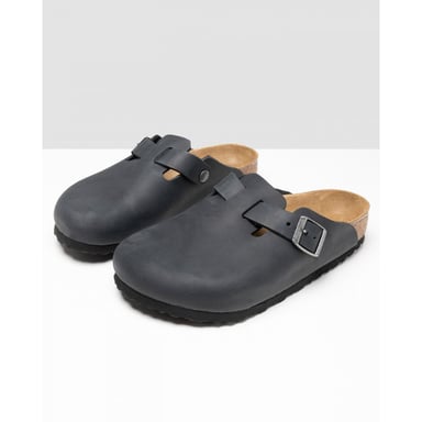 Men's Birkenstock Boston Leather Sandals in Black