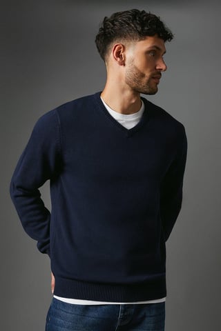 Premium Pure Cotton V-neck Jumper