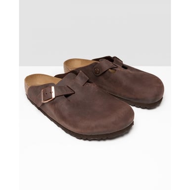 Men's Birkenstock Boston Leather Sandals in Brown
