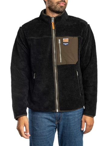 Superdry Chaqueta Polar Vintage Retro Con Cremallera Completa, Negro
