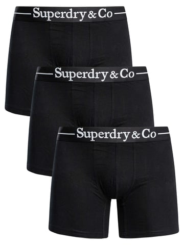 Superdry Pack De 3 Calzoncillos Boxer, Negro