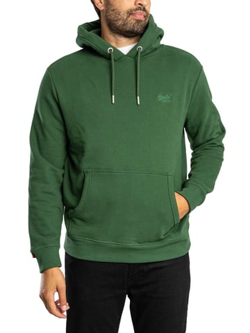 Superdry Logotipo Esencial Sudadera Con Capucha, Verde