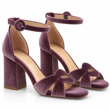 SaSandalia de Terciopelo Malva Elegante Montevita 105350
