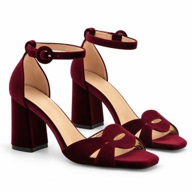 Sandalia de Terciopelo Burdeos Elegante Montevita 105320