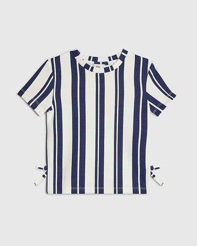 River Island Camiseta para niña Blanca Rayas Premium Lazo