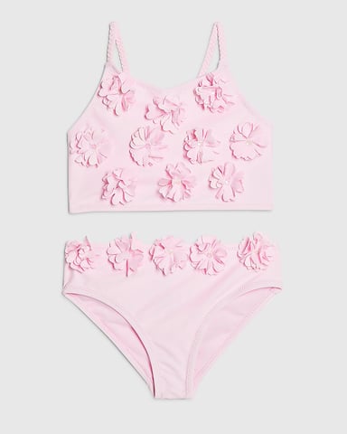 River Island Mini conjunto de tankini para niña rosa con flores Premium de 2 piezas