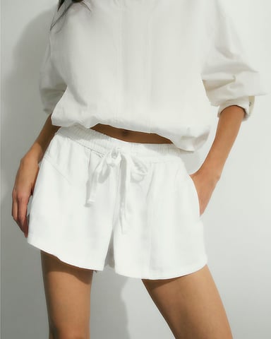 River Island Shorts de mujer Blancos Tencel Cintura con lazo Cintura con cordón