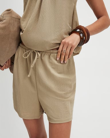 River Island Shorts de mujer caqui con cordón