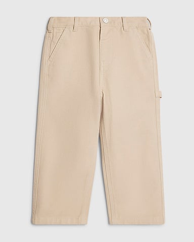 River Island Pantalón de sarga corto para niño, Beige, Carpenter