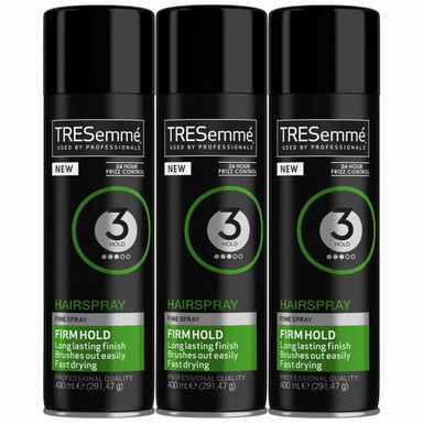 TRESemme 24 Hour Frizz Control Hair Spray, Firm Hold, Pack of 3, 400ml