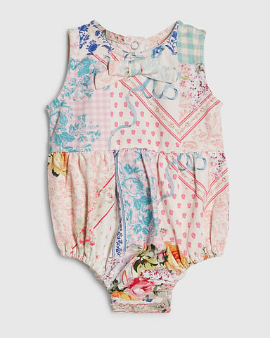 River Island Pelele de algodón rosa de patchwork para bebé niña
