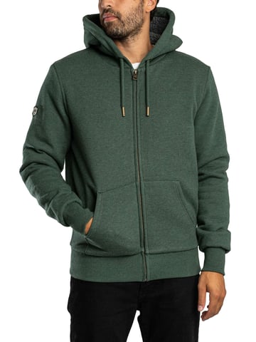 Superdry Sudadera Con Capucha Y Cremallera Con Forro De Borrego, Verde