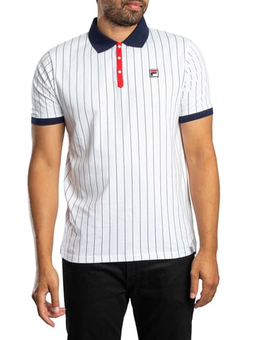 Fila Polo Clásico De Rayas Vintage, Blanco