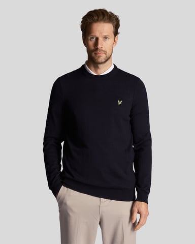 Pullover de golf de cuello redondo de mezcla de poliéster