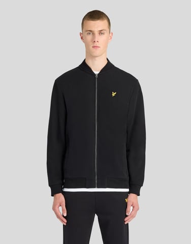Chaqueta bomber de jersey de efecto ante