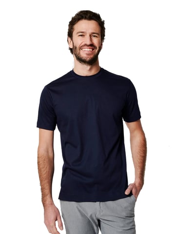 Camiseta azul marino Desoto Slim Fit de cuello redondo