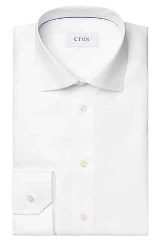Camisa Eton Slim Fit blanca lisa