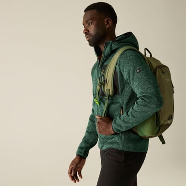 Regatta Newhill Marl Chaqueta de forro polar masculina con cremallera completa (Verde bosque oscuro)