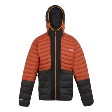 Chaqueta híbrida acolchada con capucha para hombre de Regatta con bolsillo con cremallera en RedOchre/Blk