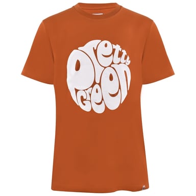Pretty Green Camiseta de hombre de corte regular con cuello redondo en naranja