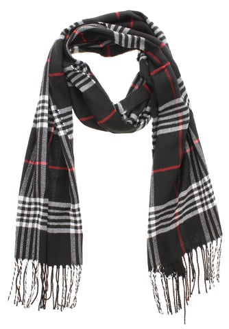 Wynsors Bufandas suaves con flecos para mujer Berty negro