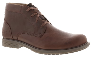 Caterpillar Botas elegantes de hombre Brock de piel con cordones marrones