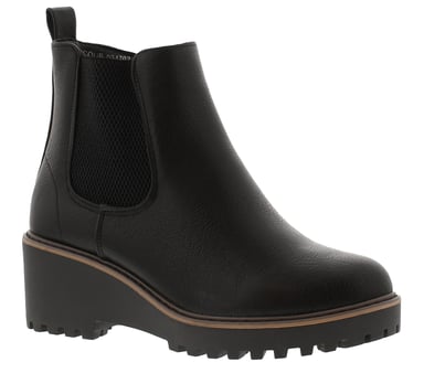 Platino Botines Chelsea de mujer con cuña Yasmin Zip Negro