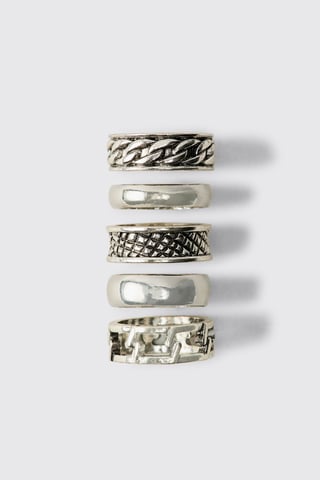 Pack de 5 anillos grabados