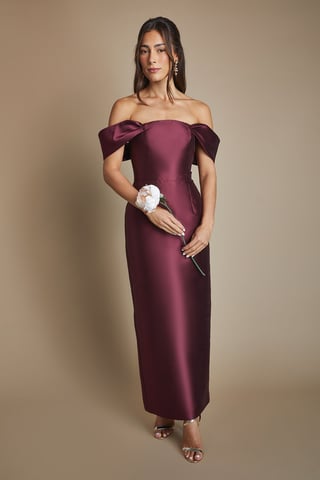 Coast Honoured Twill vestido midi de columna para dama de honor Bardot