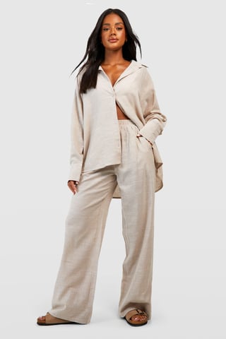 Pantalón de pijama de algodón con raya diplomática tonal
