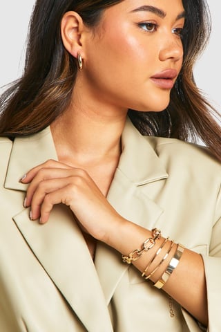 Boohoo Pack de brazaletes gruesos