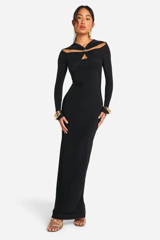 Boohoo vestido largo con detalle cut out