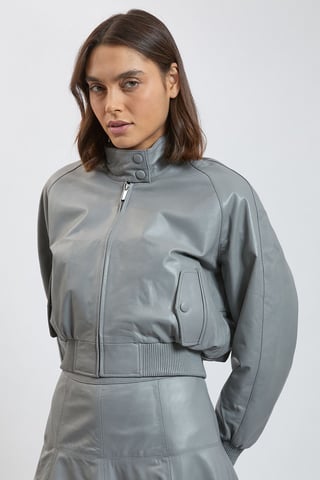 Karen Millen Chaqueta bomber de piel