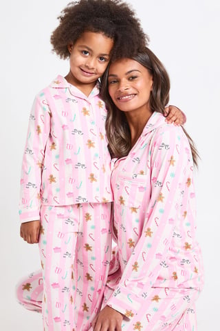 Boohoo conjunto de pijama infantil a juego para toda la familia, muy suave, con estampado de hombre de jengibre, camiseta de manga larga y pantalón
