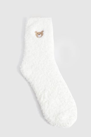 Boohoo Calcetines mullidos de osito de peluche