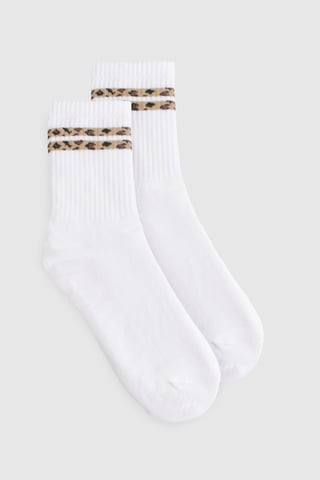 Calcetines deportivos con doble raya de leopardo