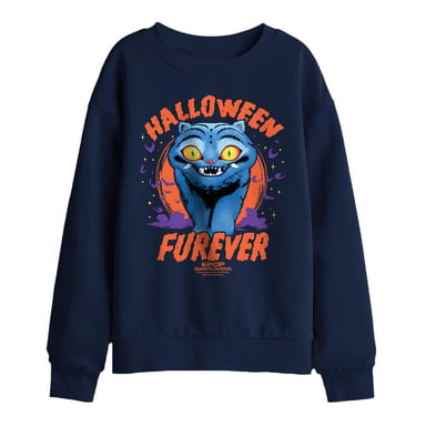 K-Pop Demon Hunters Sudadera infantil Furever Derpy Tiger para Halloween (Azul marino)