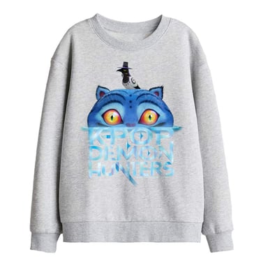 K-Pop Demon Hunters Sudadera infantil/para niños con logo de Derpy Tiger hundiéndose (Athletic Heather)