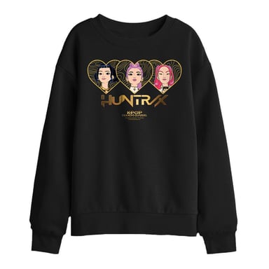 K-Pop Demon Hunters Sudadera infantil Huntr/X Hearts (Negro)