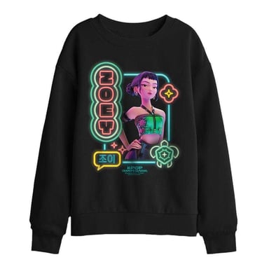 K-Pop Demon Hunters Sudadera infantil/para niños Zoey con luces brillantes (Negro)