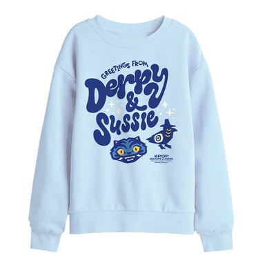 K-Pop Demon Hunters Sudadera infantil Derpy & Sussie Icons (Azul claro)