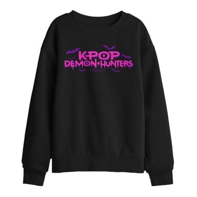 K-Pop Demon Hunters Sudadera infantil/para niños con logotipo goteante para Halloween (Negro)