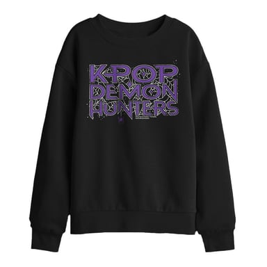 K-Pop Demon Hunters Sudadera infantil con logotipo de telaraña para Halloween (Negro)