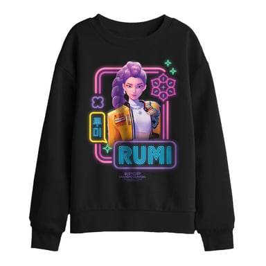 K-Pop Demon Hunters Sudadera infantil para niños Rumi con luces brillantes (Negro)