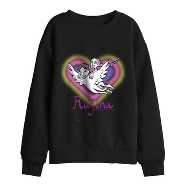 K-Pop Demon Hunters Sudadera infantil Huntrix Saja Boys Rujinu con corazón (Negro)